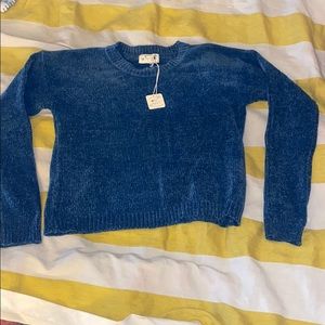 blue chenille sweater